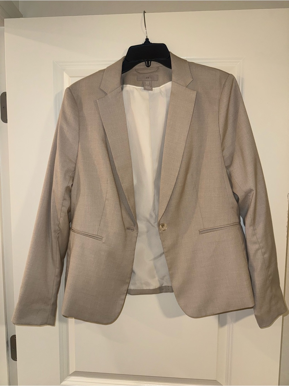 H&M Light Beige Blazer - Single Button Sport Coat
